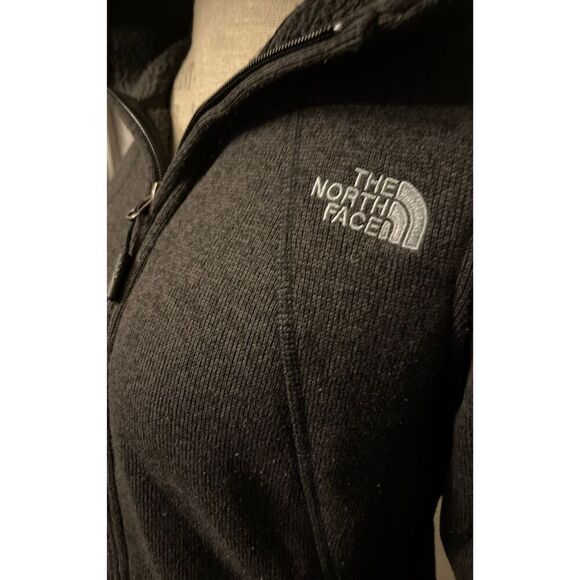 The North Face Shelbe Full Zip sherpa linedHooded Sweatshirt dark grey medium - Picture 6 of 12
